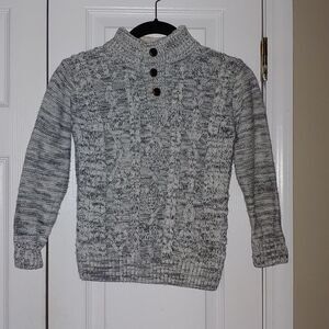 Bass Pro Shops boys cable knit sweater  faux fur collar Sz 8